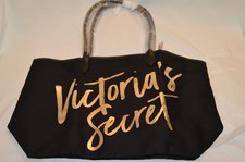 NEW Victoria's Secret Tote Black with Gold Lettering