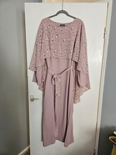 Shein pink cape flower pattern dress for summer