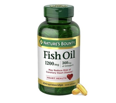 Nature's Bounty 1200mg Fish Oil Omega 3 Supplement Supports Heart Health 200 Ct
