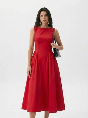 stretch cotton sateen midi dress in black helsa Dress, New shein plus size A-line Sweetheart White Homecoming SIZE:7.5M