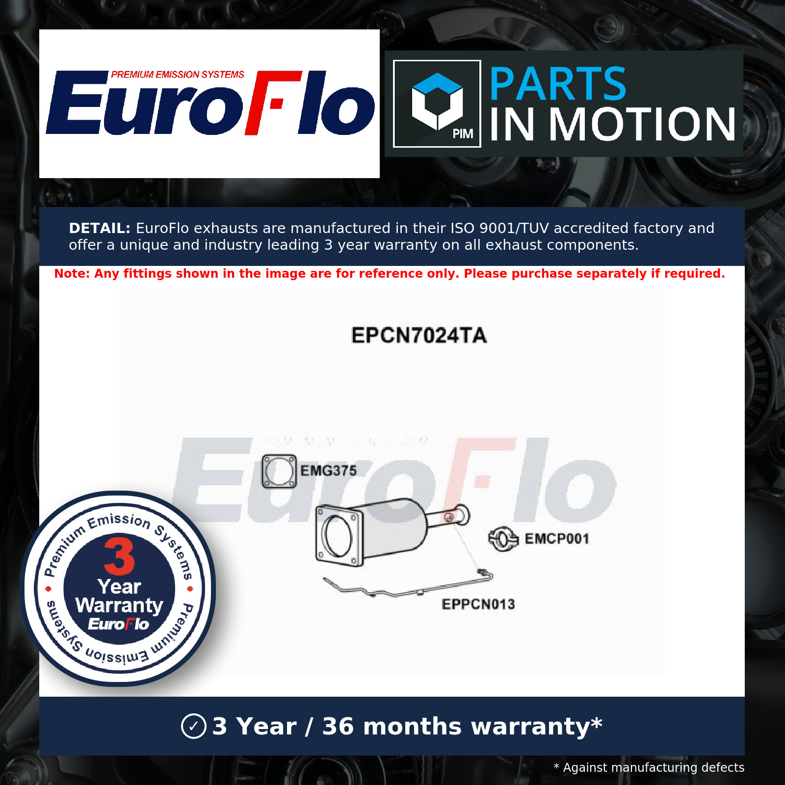 Diesel Particulate Filter DPF EPCN7024TA EuroFlo Soot 1611323480 1731VW 173808