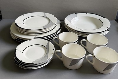 CHRISTOPHER STUART OPTIMA HK200 ANGLES 20 PIECE Art Deco MCM RARE 4 Place Mikasa