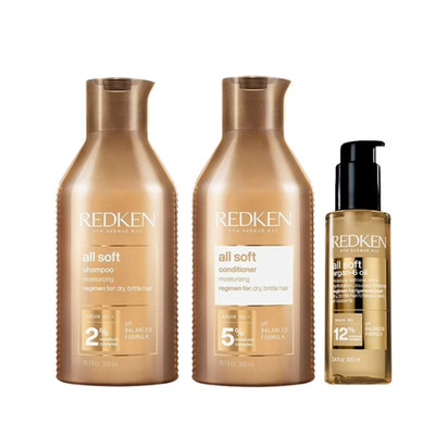 Redken All Soft Set   Shampoo 300 ml + Conditioner 300 ml + Argan-6 Oil 100 ml