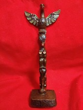 Canadian BOMA Eagle Bear Beaver, Totem Pole, 19 cm Tall, 5.5 cm x 4 cm Base.