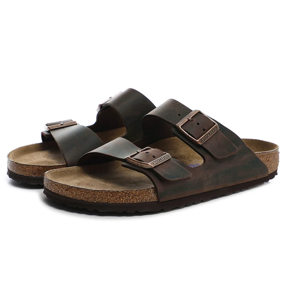 Birkenstock Arizona Habana Classic Oiled Leather Two-Strap Sandals Women's Shoes