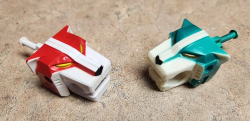 Original 1981 1985 Voltron Green & Red Lion Heads TOEI B D Golion Action Figures