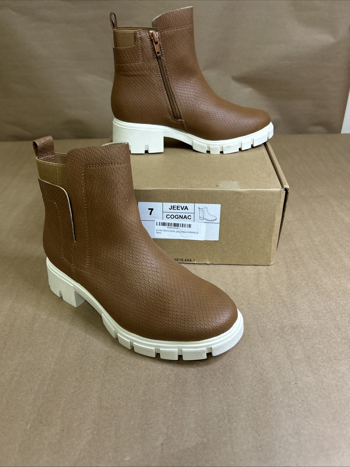 Journey Women’s Brown Boot Size 7Vegan $34 On Walmart