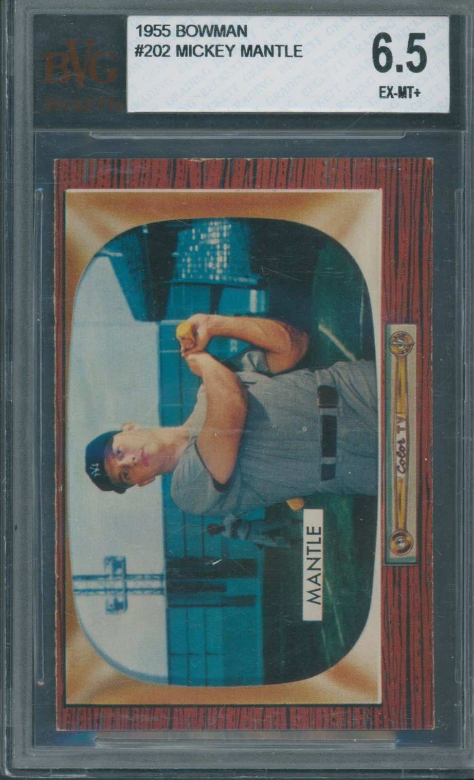 1955 Bowman #202 Mickey Mantle BVG EX-MT+ 6.5 *3579