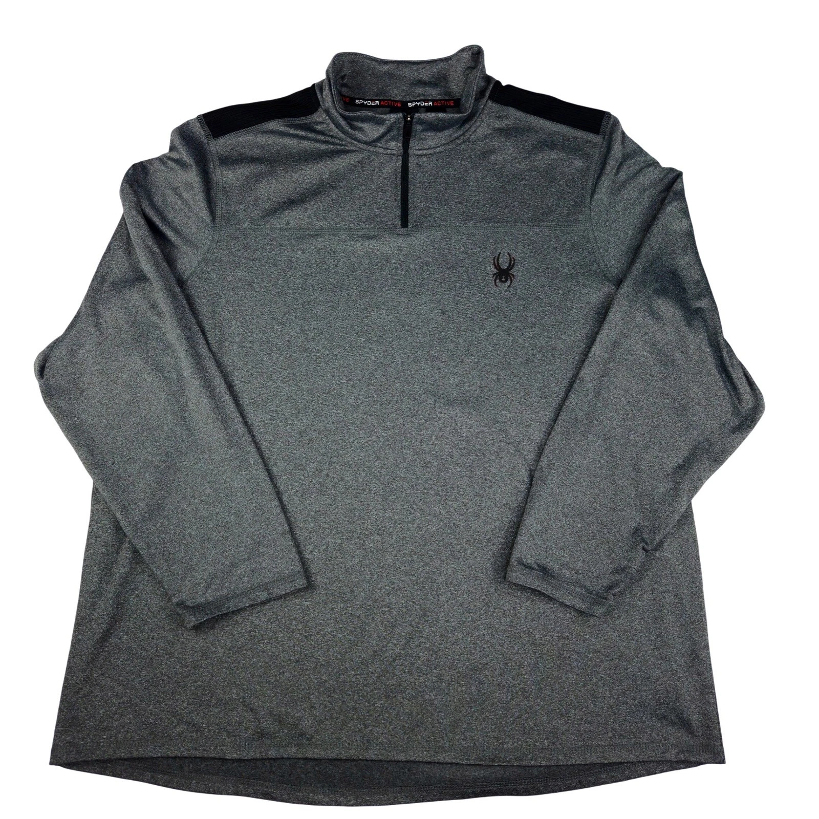 Spyder Active Men's Gray 1/4 Zip Pullover Long Sleeve Athletic Sweater XXL