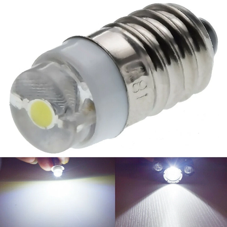 Flashlight Lamp Bulb LED Bulb Work Light Lamp E10 Miniature Screw Bulb 3V DC - Image 2 of 4