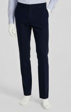 Tommy Hilfiger Men's Blue Solid Linen Modern-Fit Suit Pants Size 38W 32L