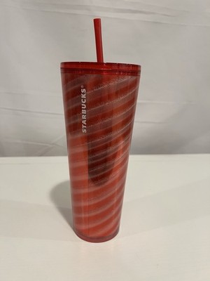 Starbucks Holiday Red And Silver Shimmer Swirl   Tumbler Cold Cup 2023