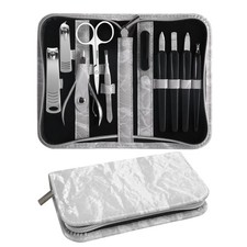 SOPOLISE Manicure Pedicure Set, Nail Clipper Set 10-Piece gray