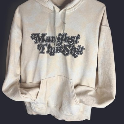 Sticks & Stones Beige Cotton Fleece Hoodie Motivational Graphic Print Pullover