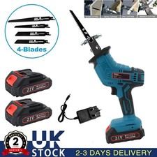 21V Cordless Reciprocating Saw w/2 Battery Electric Wood Metal Bone Cutting Tool