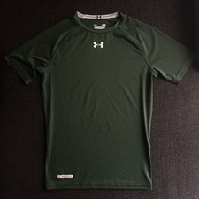 Under Armour HeatGear Compression Shirt Men L Dark Green Short Sleeve Athletic