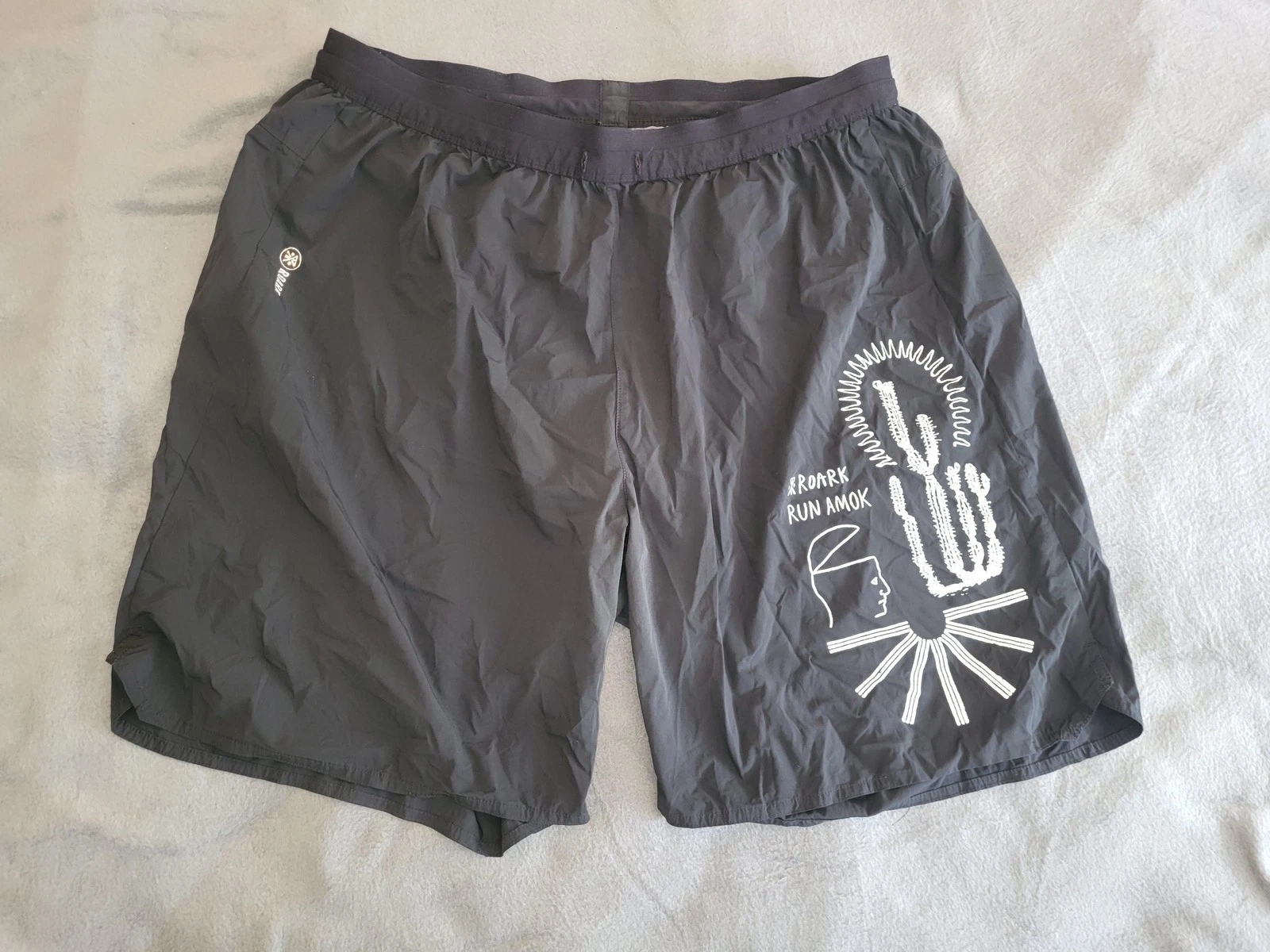 Roark Run Amok Mens Shorts XL Alta 7" Lined Black Athletic Running Quick Dry