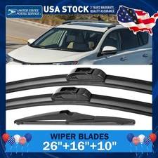 3 pcs Front + Rear Wiper Blades Set Blades 26"16"10"   High quality All Season