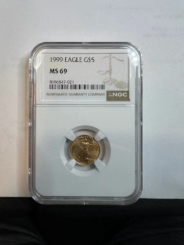 1999 Gold Eagle G$5 MS69 - 1/10 Oz Of Beautiful American Graded Gold!!!