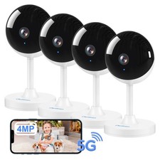 Indoor Security Camera 4MP,4 Pack 2.4GHz/5G WiFi 2K Home Cameras for Baby/Eld...