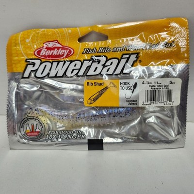 Berkley Powerbait SALES SAMPLE Oyster Shell Gold Rib Shad 4.5in 1Ct PBBRBS4.5OSG