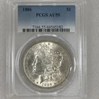 1886 Morgan Silver Dollar PCGS AU55 Philadelphia