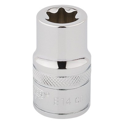 Draper Invertiert Torx Stern Sockel, 1.3cm Quadrat Dr E14 Chrom 34285
