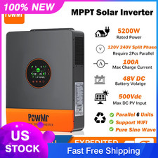 5200W 48V Solar Hybrid Inverter 120/240V Spli...