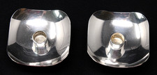 VINTAGE PR Danish Modern Silverplate Candle Holders, Small Taper 2.25" Square VG