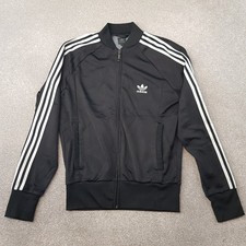 Adidas Mens Track Jacket Medium Black SST Trefoil Firebird Originals Retro 2008