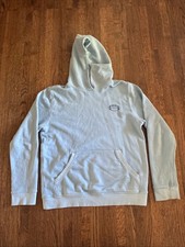 Vineyard Vines Football Logo Hoodie Light Blue Youth XL 18 Pullover Sweatshirt