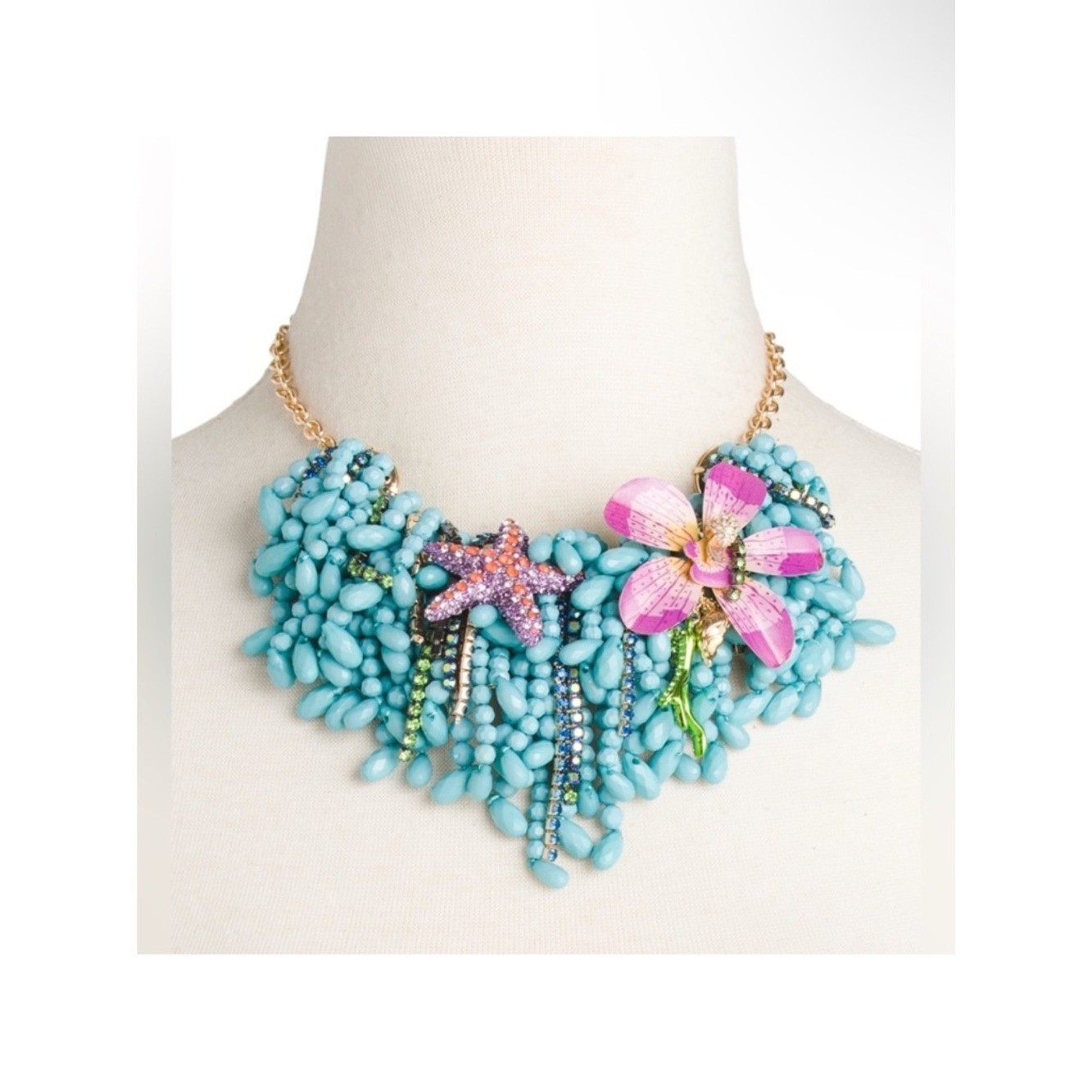 Betsey Johnson Mermaid Jewels Sealife Statement Necklace - Nwt