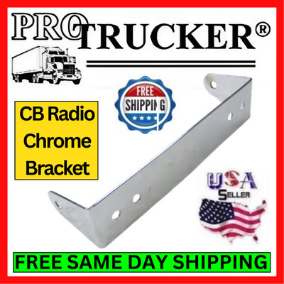 Pro Trucker Chrome CB Radio Bracket 6-1/4'' Wide for Cobra 25, 25 LTD, Uniden CB