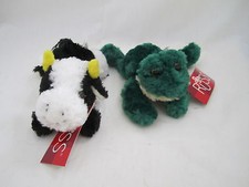 Lot 2 Russ Berrie Softies - Cow  Frog NEW