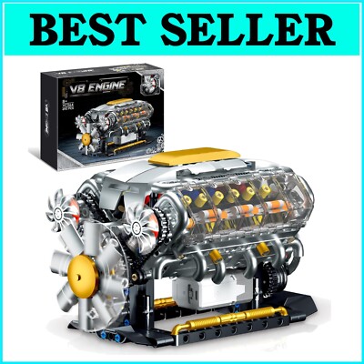 692 PCS Mini V8 Engine Model Kit Perfect Gift for Car Lovers