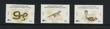 M552 P.D. Yémen 1980 Serpents Lézards Ensemble Court 3v. MNH
