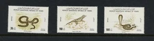M552  P.D. Yemen 1980  snakes lizards  SHORT-SET  3v.     MNH