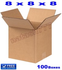 100 - 8x8x8 Cardboard Boxes 32-ECT Mailing Packing Shipping Corrugated Carton