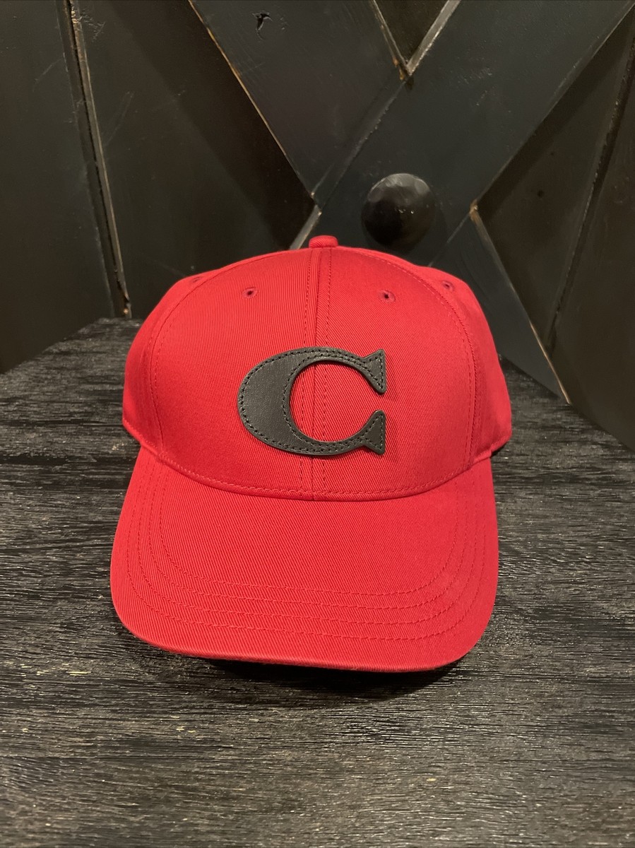 NWT Coach Varsity C Cap Red/ Black M/L COACH F75703 Varsity C Cap Cotton Blend in Red Men main image 4