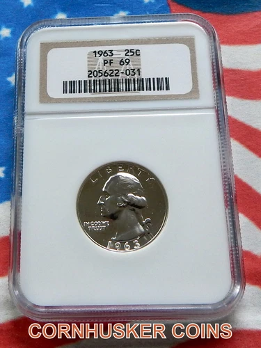 1963 SILVER QUARTER  NGC PF 69 ~ DEEP MIRRORS ~ NO TONING ~ FREE SHIPPING