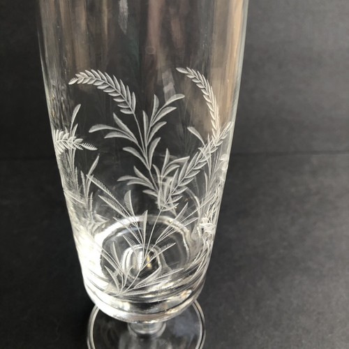 Vintage Fort Bord Saivo Crystal Etched Footed Parfait Champagne Glasses Set Of 4 - Picture 4 of 9