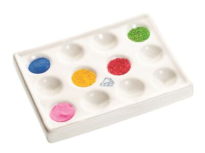 Spot Plate, 12 Wells - 4.5''L x 3.75''W - Glazed Porcelain - Eisco Labs