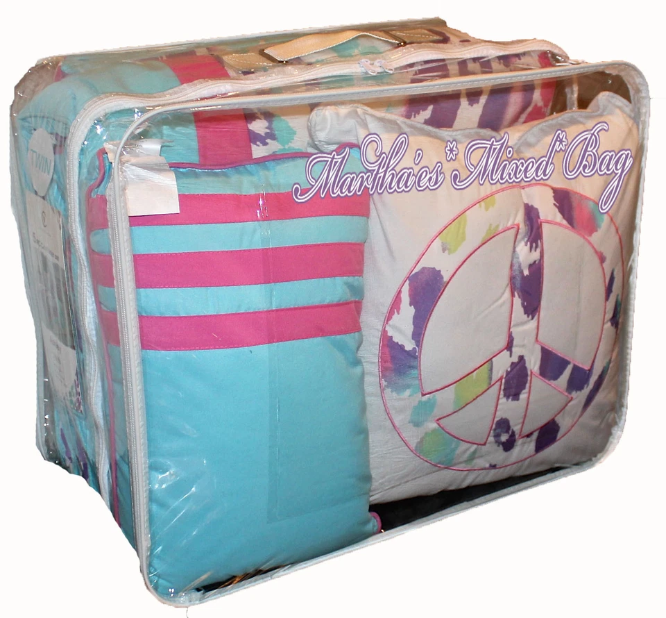 Teen Girl Pink Purple SAFARI LEOPARD PRINT COMFORTER SET+PILLOW+PEACE SIGN DECAL - Image 4 of 4