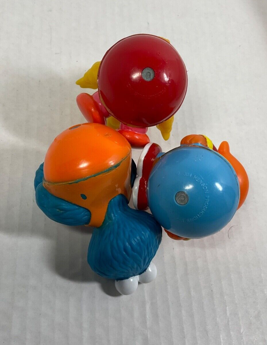 Vintage 90s Roly Poly Pals Sesame Street Weeble Wobble Toys Set of