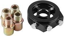 Kit de placa de medidor de aceite adaptador de sensor sándwich filtro de aceite 3/4-16 Billet negro