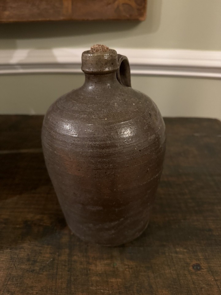 Nice Small Randolph County, NC Salt glaze Stoneware Jug Incised X Att