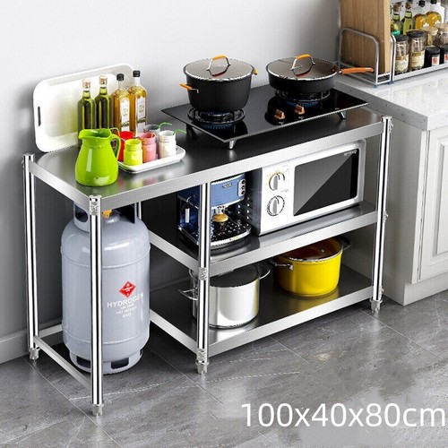 Commercial Stainless Steel Kitchen Food Prep Work Table Bench 3Layer 100*40*80CM - Picture 5 of 15