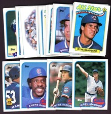 1989 Topps Chicago Cubs Baseball ~ 35-Card Complete Team Set