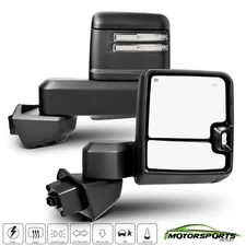 Black Towing Mirrors For 2019-2023 GMC Sierra 1500 Power Heated+BSM+Temp Sensor