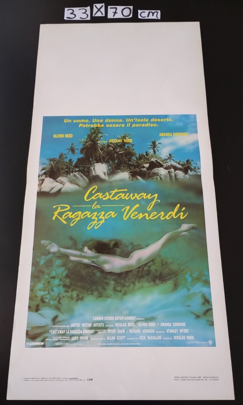Locandina originale film Castaway, la ragazza Venerdì (1987) - Regia di Nicolas Roeg